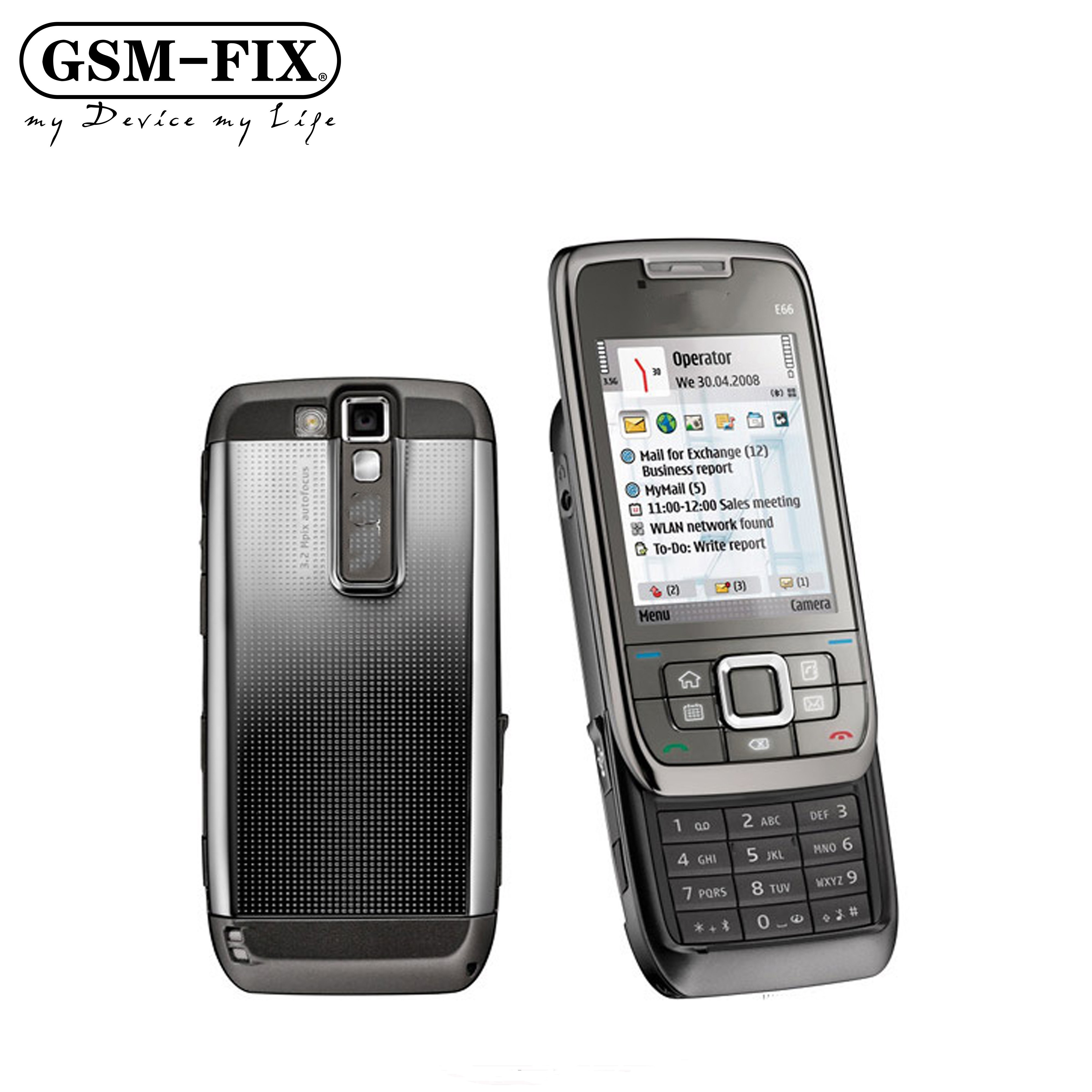 GSM-FIX For NOKIA E66 GSM 3G Mobile Phone 2.4'' WiFi 3.15MP Radio Slider CellPhone Russian Keyboard Symbian OS SmartPhone